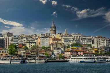 Istanbul city with the Galata tower in the background, Turkey