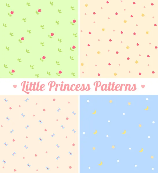 Set of cute seamless patterns for little princess Royalty Free Stock Illustrations