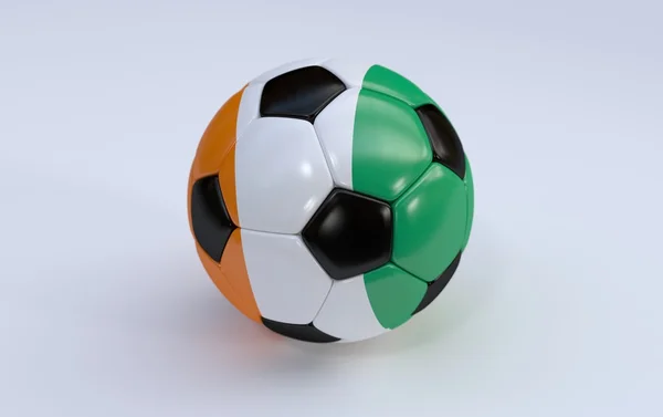 Balón de fútbol con bandera de Costa de Marfil —  Fotos de Stock