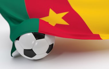 Kamerun bayrağı ile şampiyonluk futbol topu