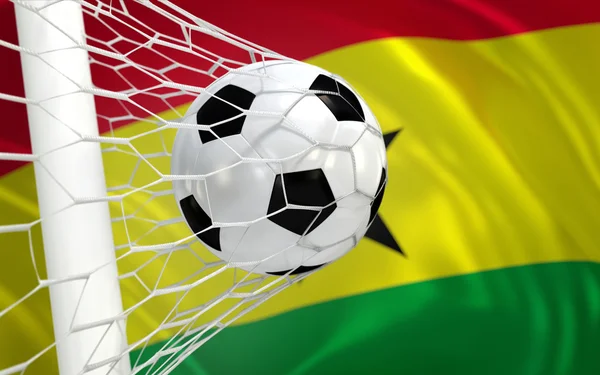 bayrak ve futbol topu gol net sallayarak Gana