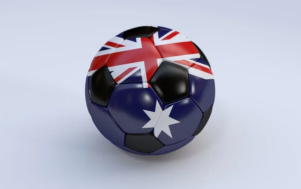 Pallone da calcio con bandiera australiana — Foto Stock