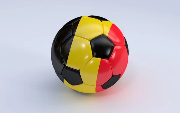 Balón de fútbol con bandera de Bélgica — Foto de Stock