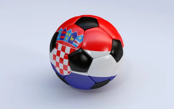 Voetbal met Kroatië vlag — Stockfoto