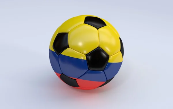 Balón de fútbol con bandera de Colombia — Foto de Stock
