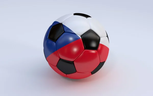 Balón de fútbol con bandera de República Checa — Foto de Stock