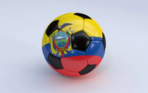 Voetbal met ecuador vlag — Stockfoto