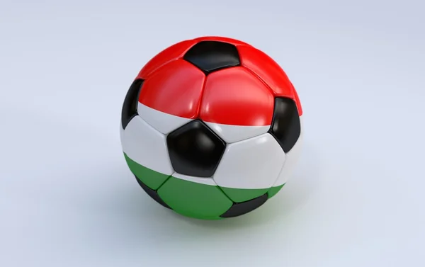 Ballon de football avec drapeau hongrois — Photo