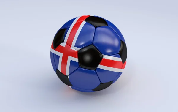 Футбольный мяч с флагом Исландии — стоковое фото