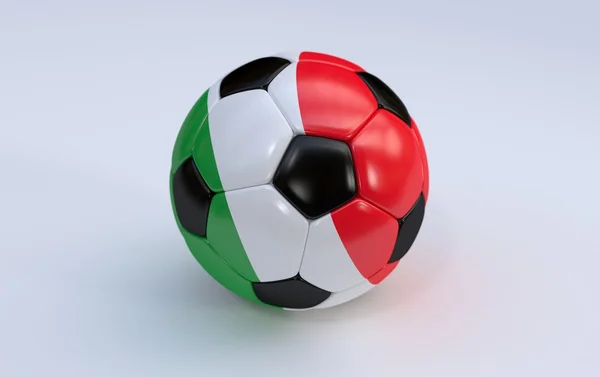 Balón de fútbol con bandera de Italia — Foto de Stock