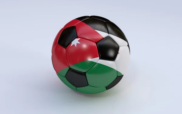 Fußball mit jordanischer Fahne — Stockfoto