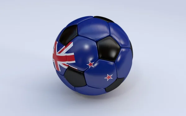 Pallone da calcio con bandiera Nuova Zelanda — Foto Stock