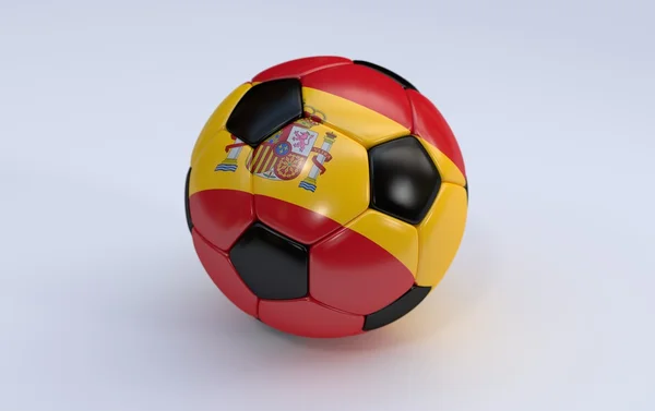 Ballon de football avec drapeau espagnol — Photo