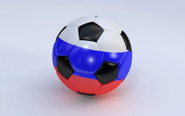 Voetbal met Rusland vlag — Stockfoto