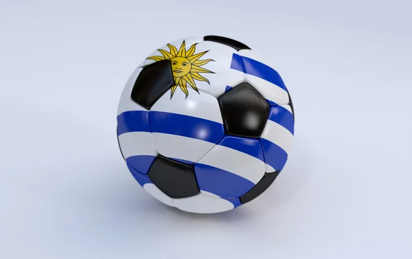 Voetbal met uruguay vlag — Stockfoto