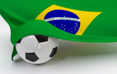 Brezilya bayrağı ile şampiyonluk futbol topu