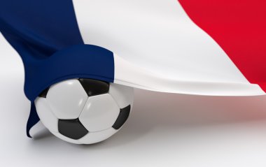 Fransa bayrağı ile şampiyonluk futbol topu