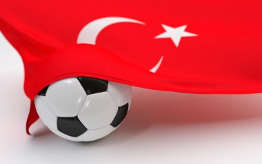Türkiye bayrağı ile şampiyonluk futbol topu
