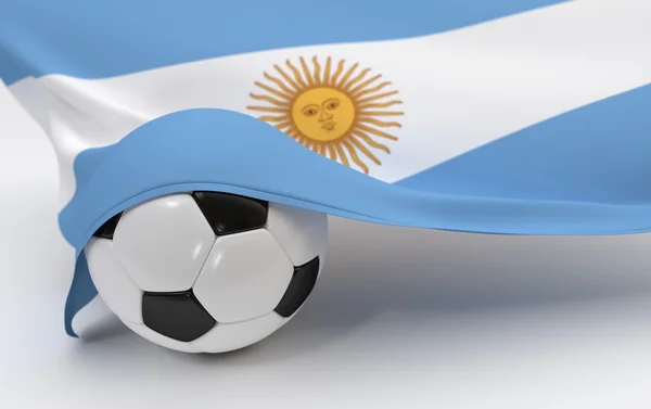 Argentina flag with championship soccer ball — Stock Photo, Image