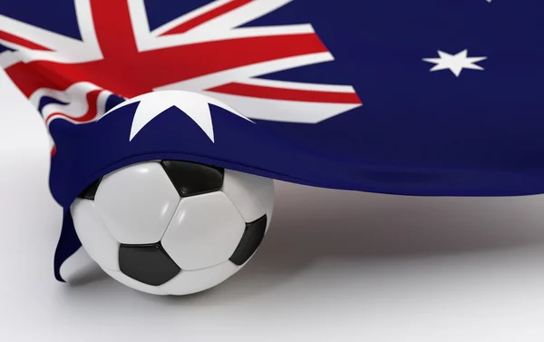 Australia flag with championship soccer ball — Stock Photo, Image
