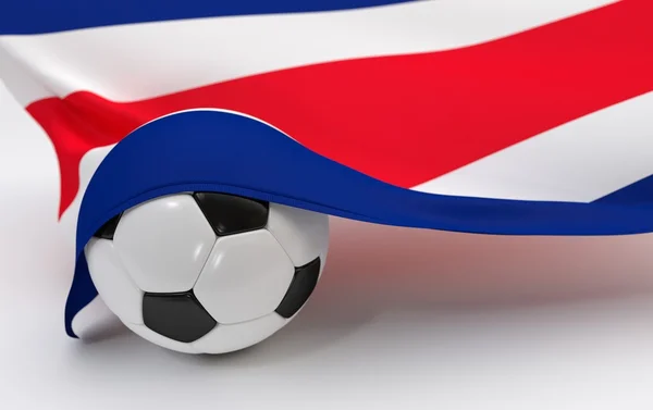 Bandera de Costa Rica con balón de fútbol de campeonato — Foto de Stock