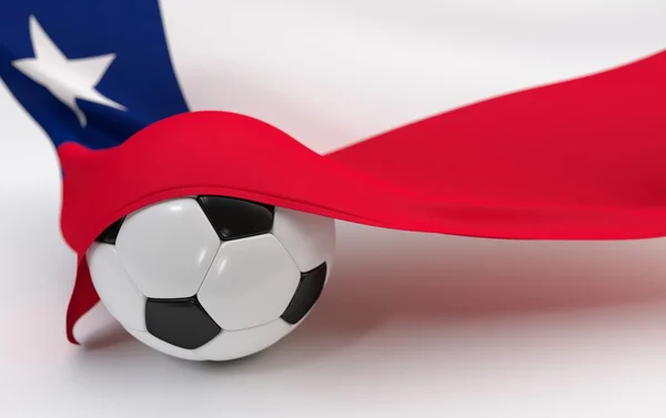 Chile flag with championship soccer ball — Stock Photo, Image