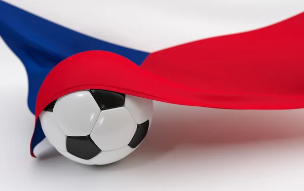 Czech Republic flag with championship soccer ball — Stock Photo, Image