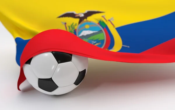 Bandera de Ecuador con balón de fútbol de campeonato —  Fotos de Stock