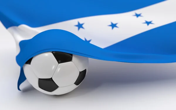 Drapeau Honduras avec ballon de football de championnat — Photo