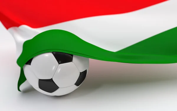 Hungary flag with championship soccer ball — Stock Photo, Image