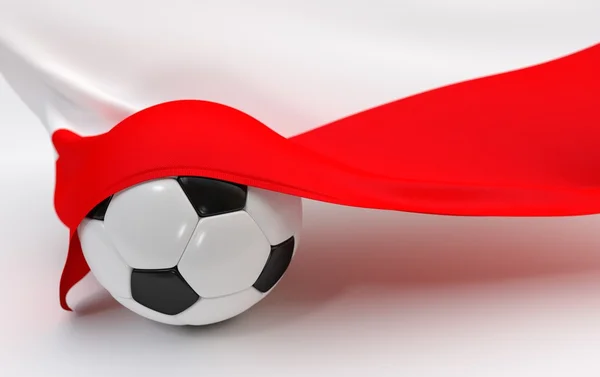 Poland flag with championship soccer ball — Stock Photo, Image