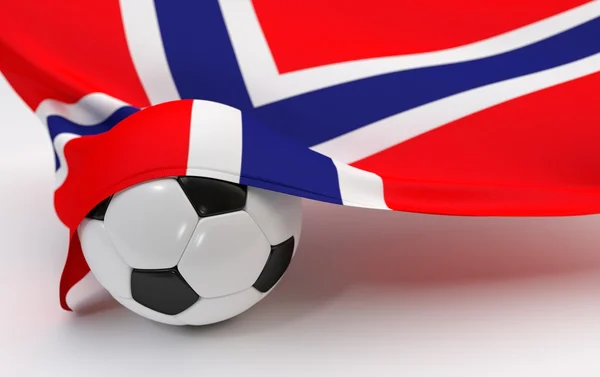 Norway flag with championship soccer ball — Stock Photo, Image