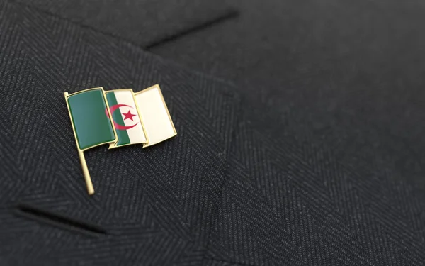 Flaga Algierii klapy pin na kołnierzu garniturze — Zdjęcie stockowe