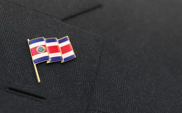 Kosta Rika bayrak yaka iş kıyafeti yaka pin — Stok fotoğraf