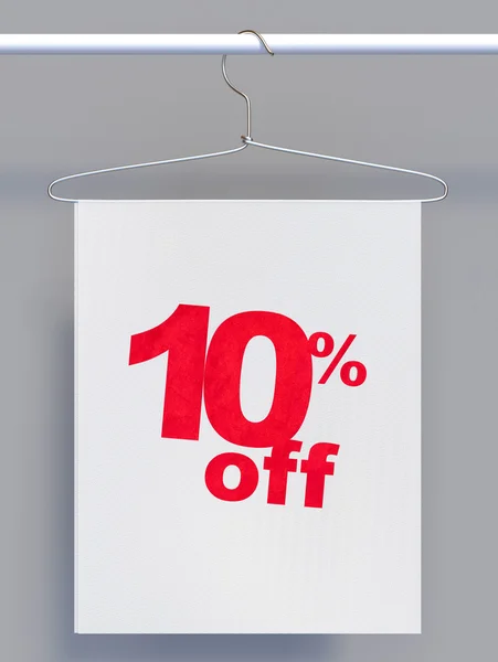 Wire hanger with sale sign — Stock Photo, Image