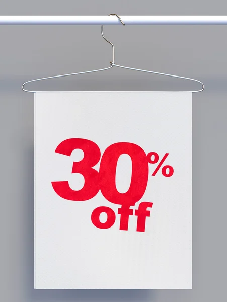 Wire hanger with sale sign — Stock Photo, Image