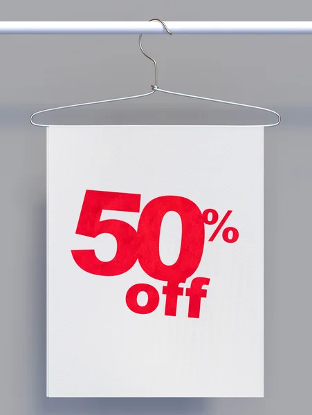Wire hanger with sale sign — Stock Photo, Image