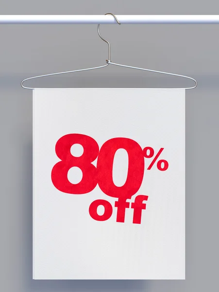 Wire hanger with sale sign — Stock Photo, Image