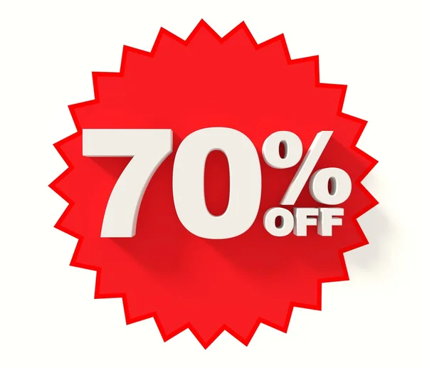 Red star with 70 percent sale sign — Stock Photo, Image