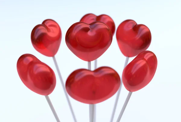 Herzförmige Lollypops — Stockfoto