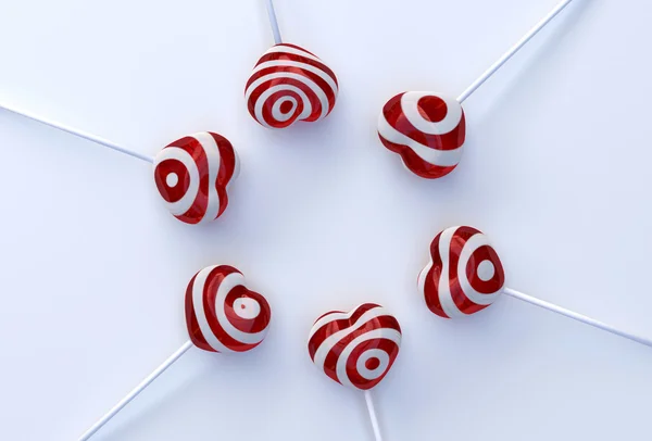 Heart shape lollypops — Stock Photo, Image