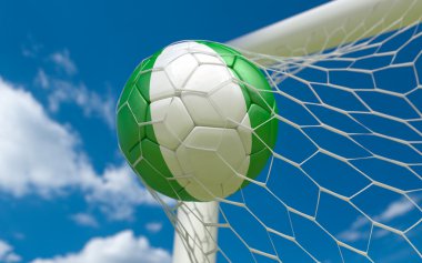 Nijerya bayrak ve futbol topu kalede net