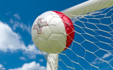 malta ve futbol topu kalede net bayrağı
