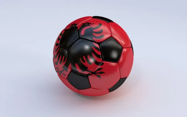 Soccer ball with flag of albania — Stock Photo, Image