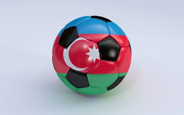 Ballon de football avec drapeau azerbaijan — Photo