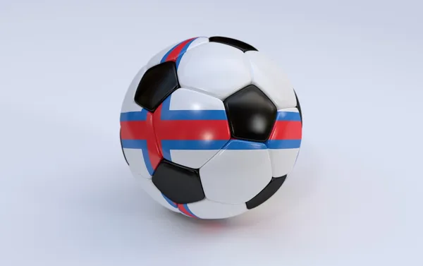 Balón de fútbol con bandera de Islas Feroe — Foto de Stock