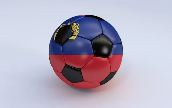 Soccer ball with flag of Liechtenstein — Stock Photo, Image