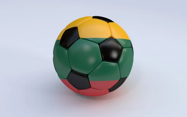 Futball-labda, Litvánia zászlaja — Stock Fotó
