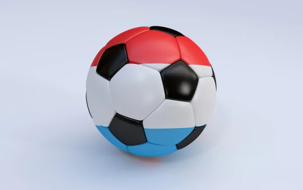 Soccer ball with flag of Luxembourg — Stock Photo, Image