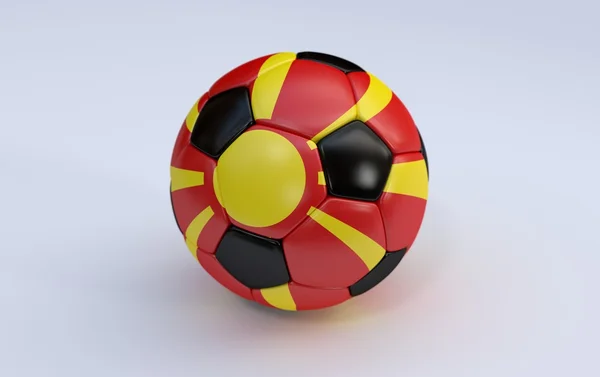 Balón de fútbol con bandera de Macedonia — Foto de Stock